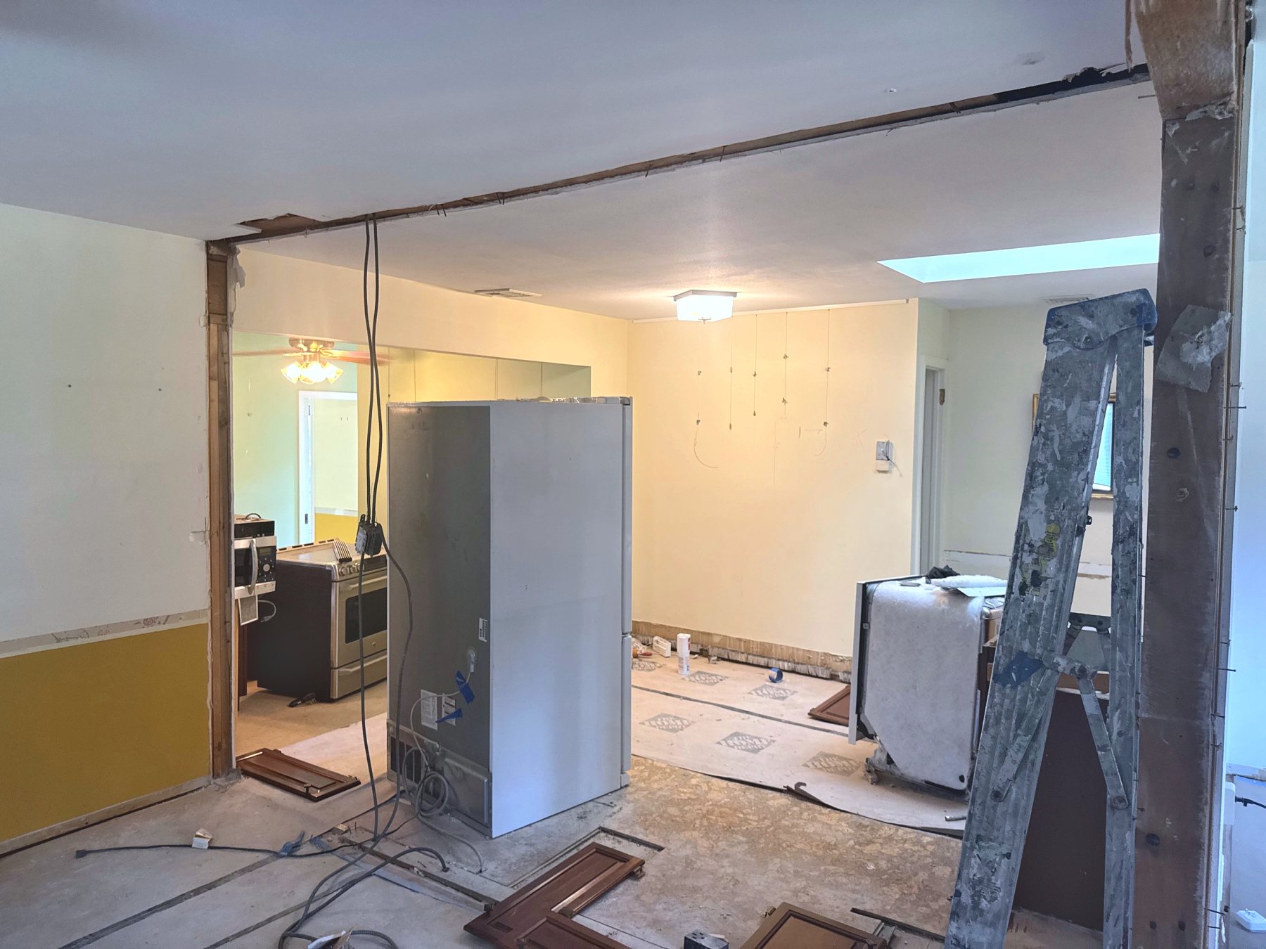 Kitchen ceiling opened up for a new header