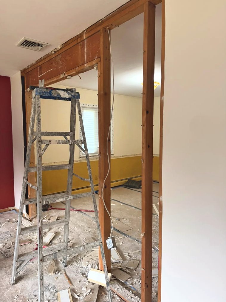 New opening with header between two rooms